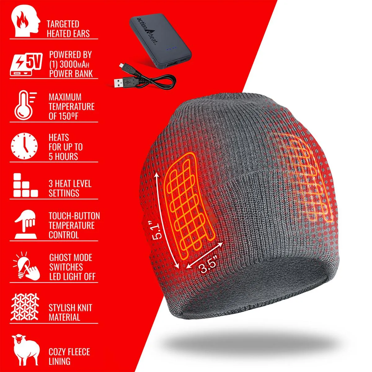 ActionHeat 5V Battery Heated Knit Hat