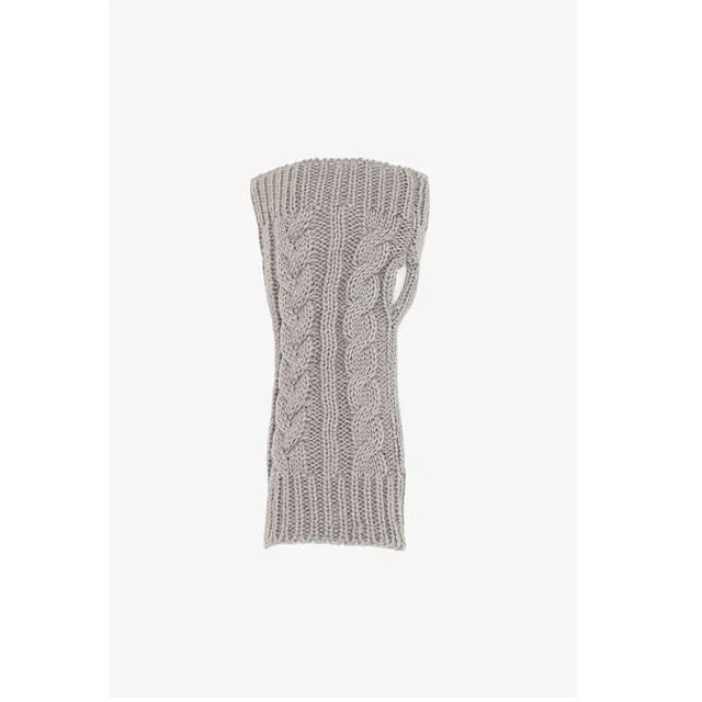 Antler - Knitted Cable Fingerless Glove - Grey