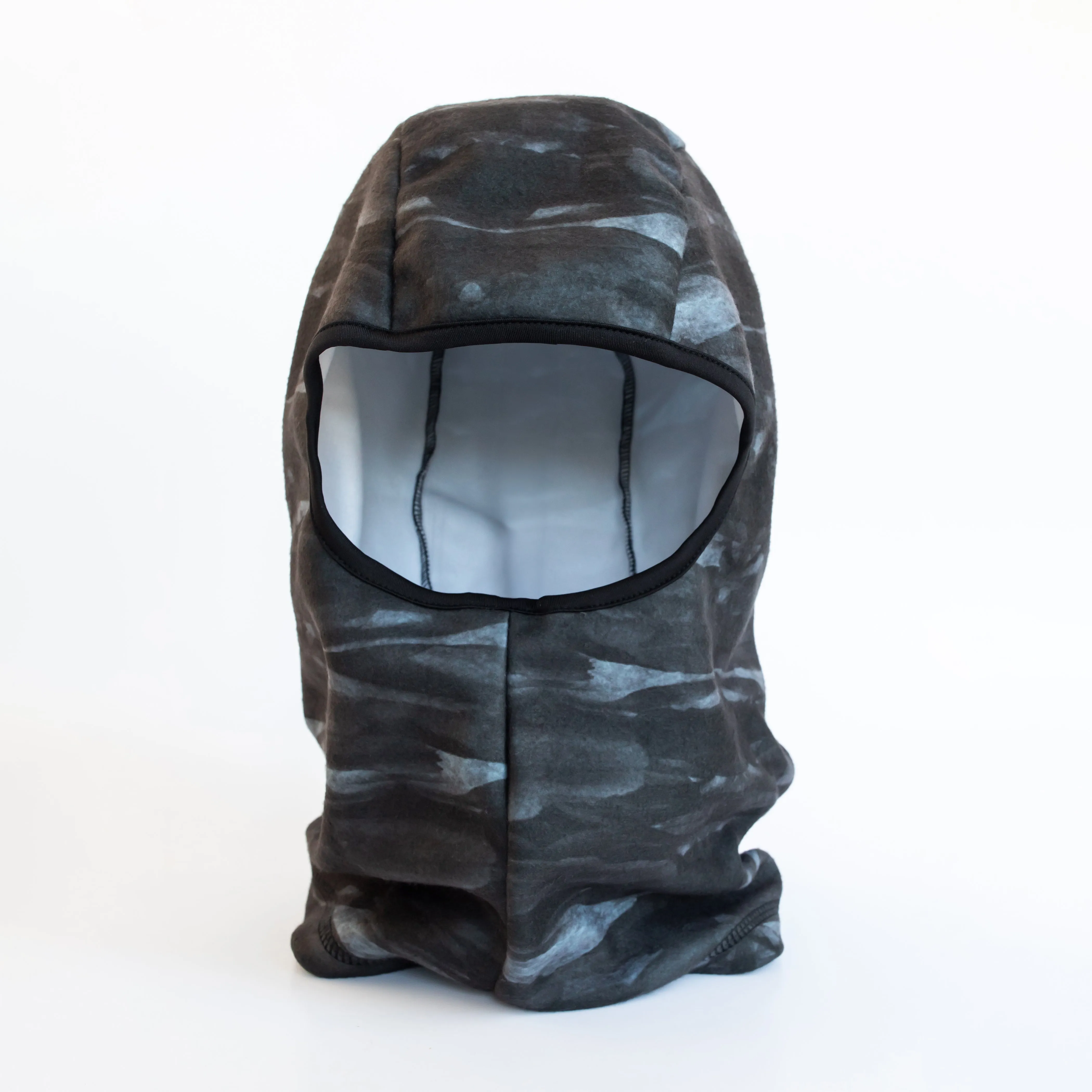 Black Watercolor Camo Fleece Balaclava