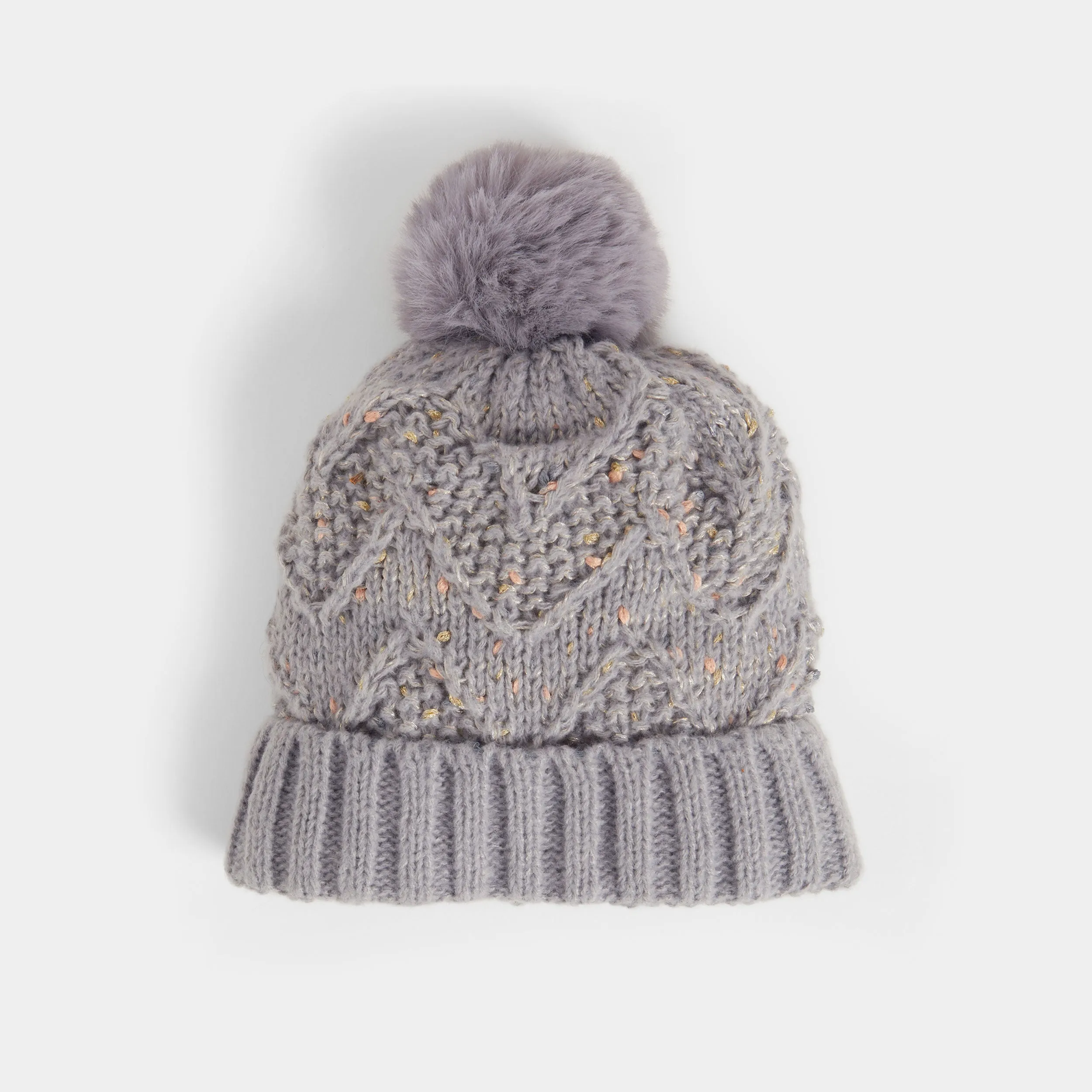 Confetti Pom Pom Hat - Grey