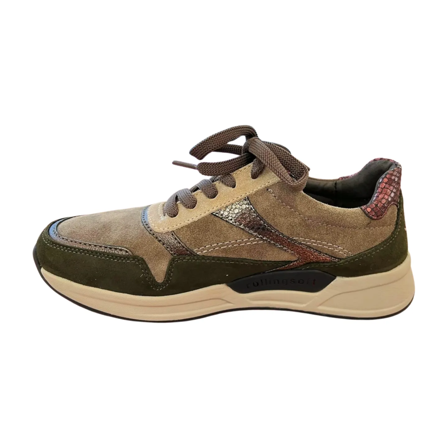 Gabor Khaki Taupe Rolling Soft Trainer 95730