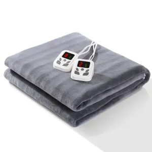 Heated Mattress Pad Underblanket Dual Controller for 2 Users Soft Flannel 10 Heating Levels & 9 Timer Settings Fast Heating, Queen