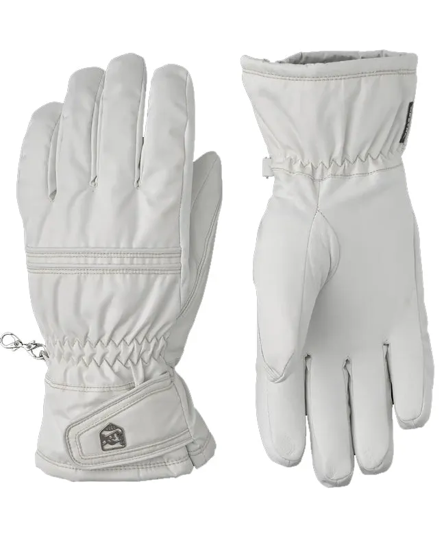 Hestra Ski Gloves Womens Primaloft Leather Ivory Off White