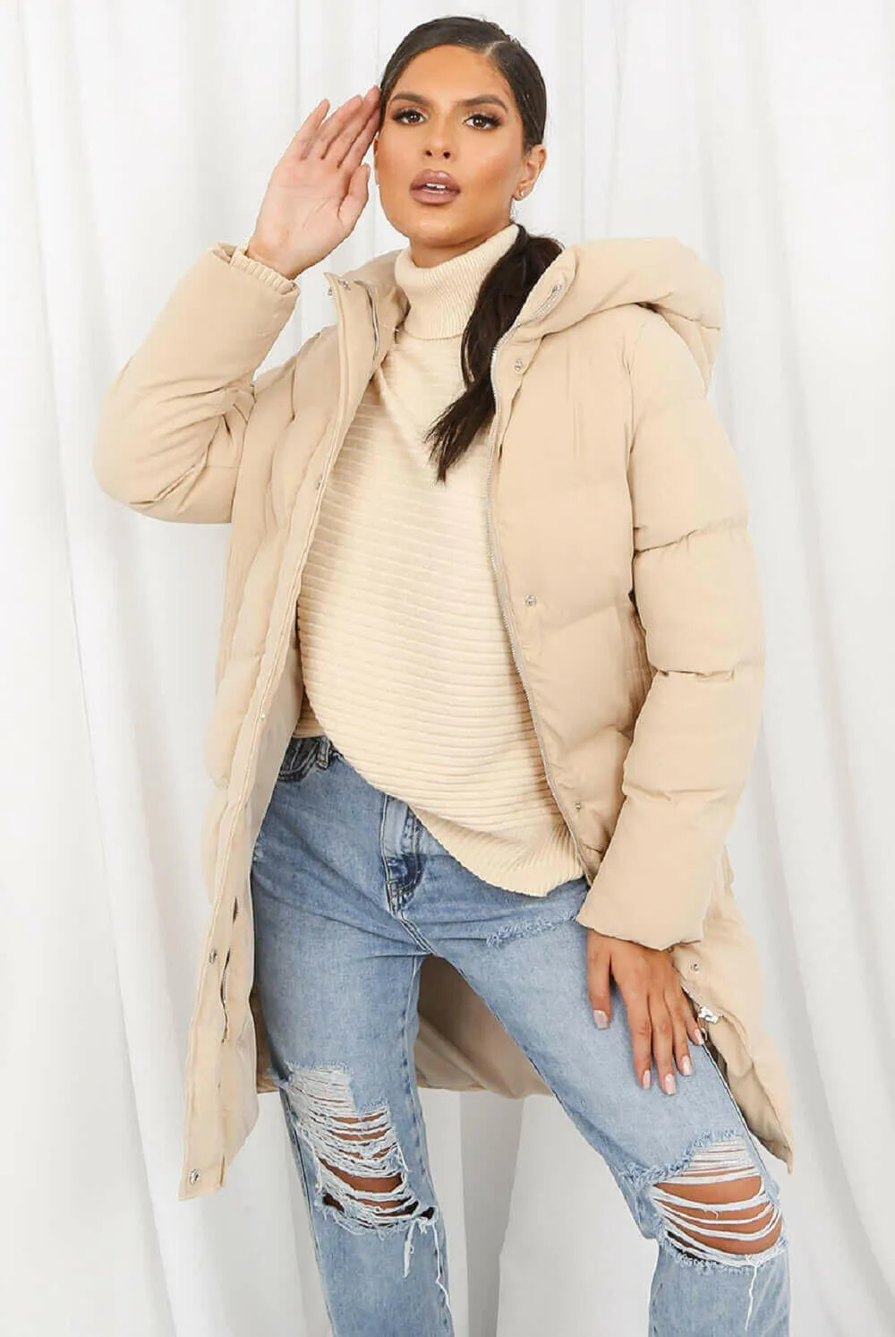 Hooded Longline Puffer Coat