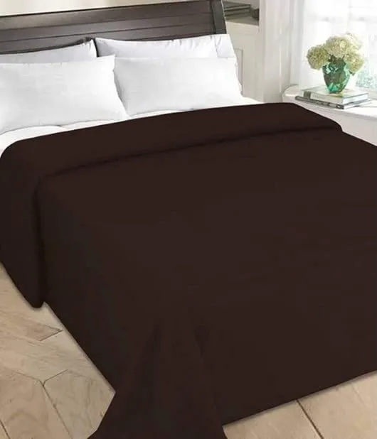 Ilsha® Plain Polar Light Weight Fleece 1 Single Bed Blankets (Pack of 1) Made up with Super Soft Material by Quality Hub (Brown)