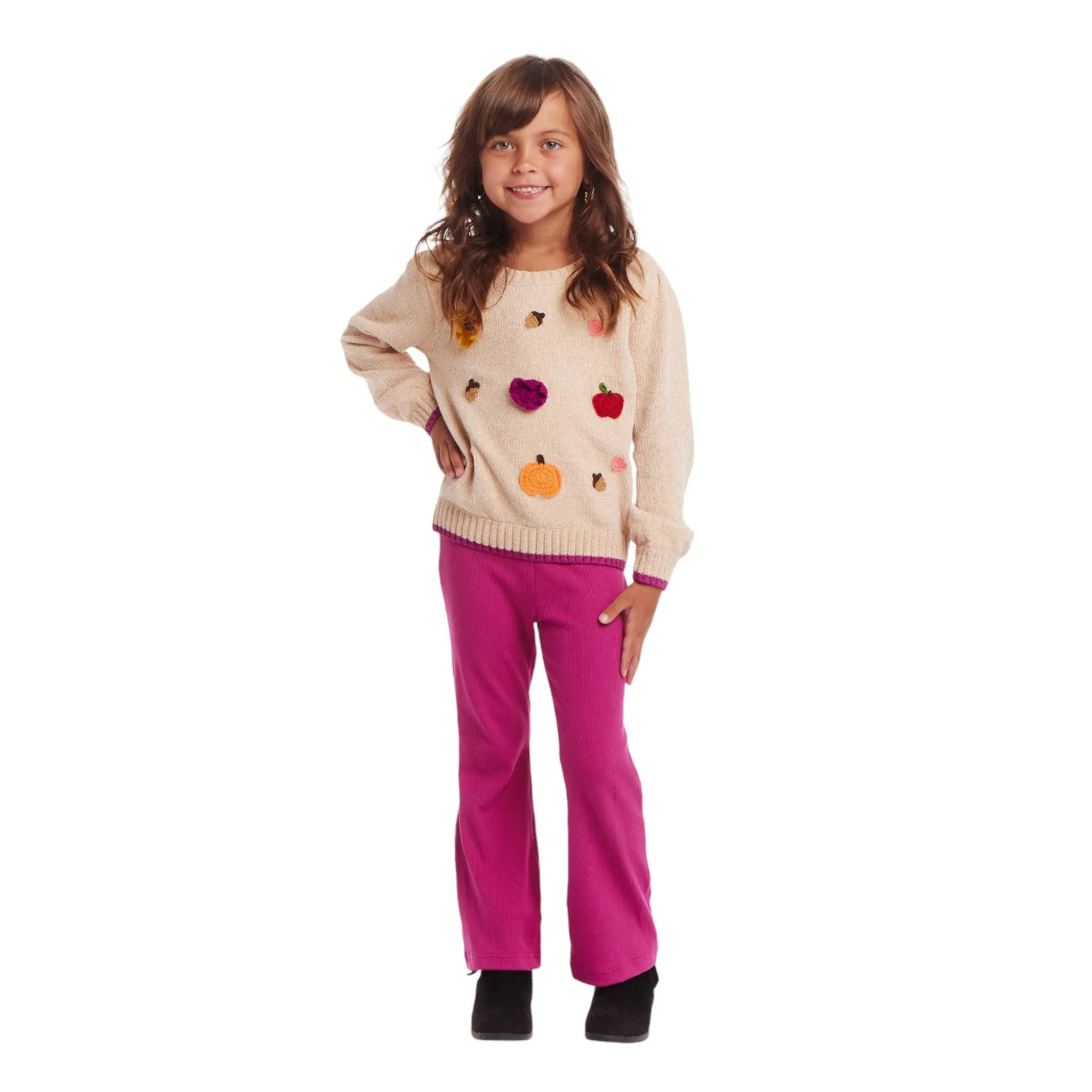 Kids Chenille Sweater & Glitter Legging Set | Fall Themed