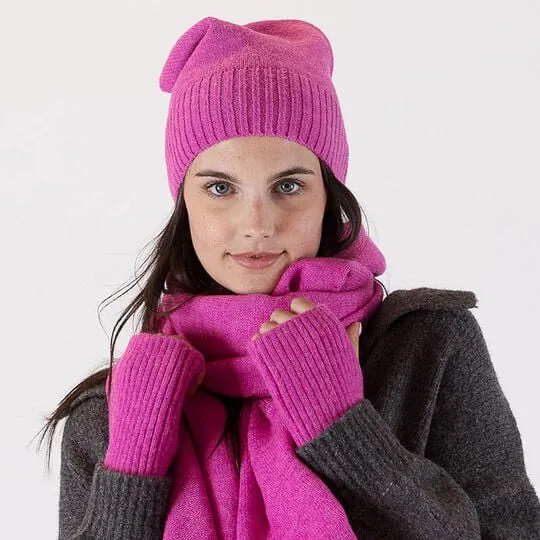 Lyla & Luxe Fingerless Gloves| Magenta