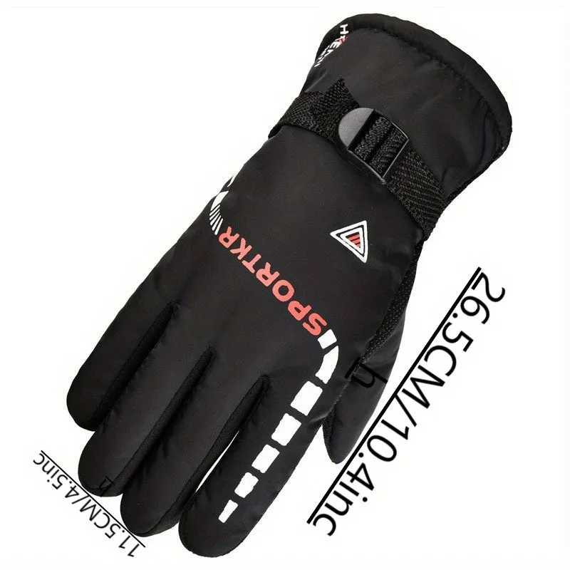 Mens Thicken Winter Sports Gloves for Skiing and Cycling