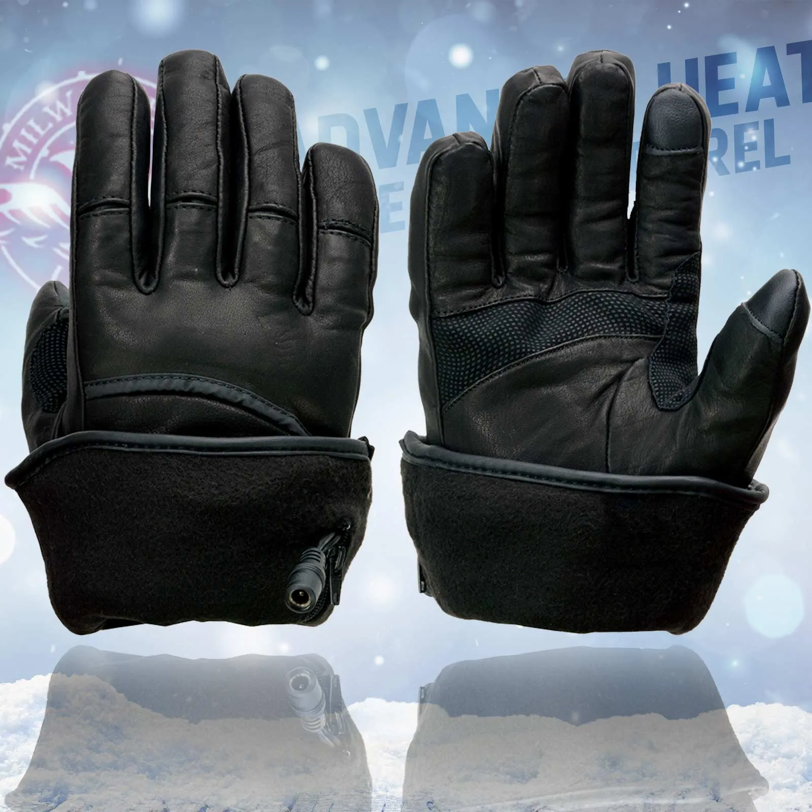 Milwaukee Leather MG7513 Men's Black ‘Heated’ Gauntlet Waterproof