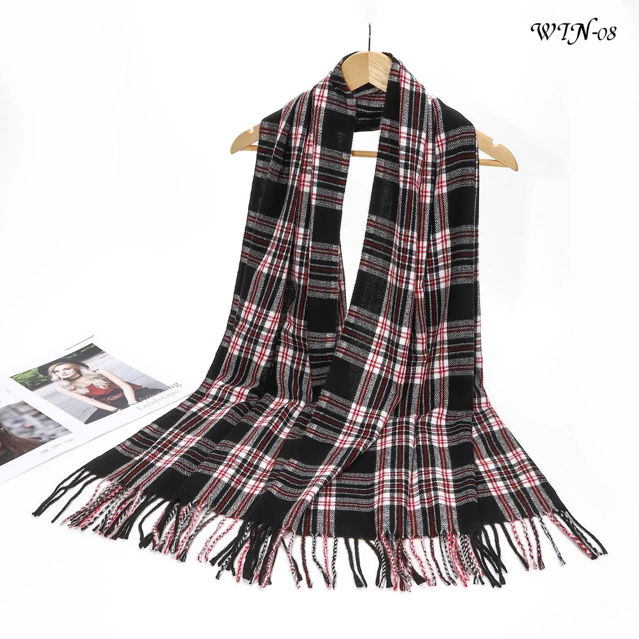 New Women Checked Print Winter Warm Scarves Neck Warmer