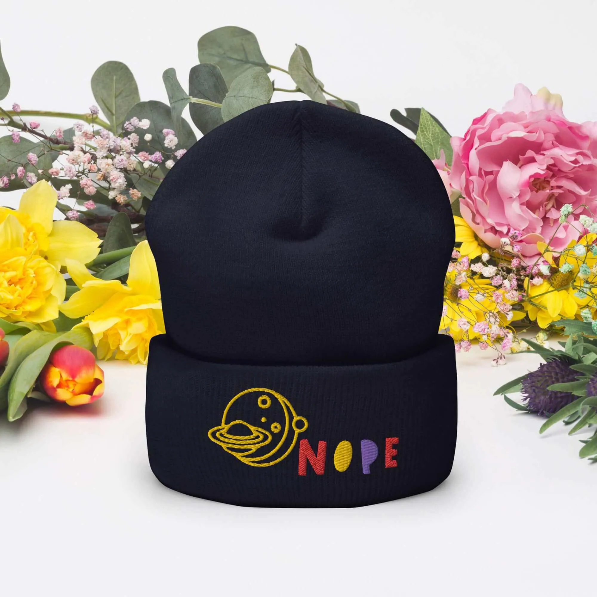 Nope Cuffed Beanie – Warm & Stylish Acrylic Cap