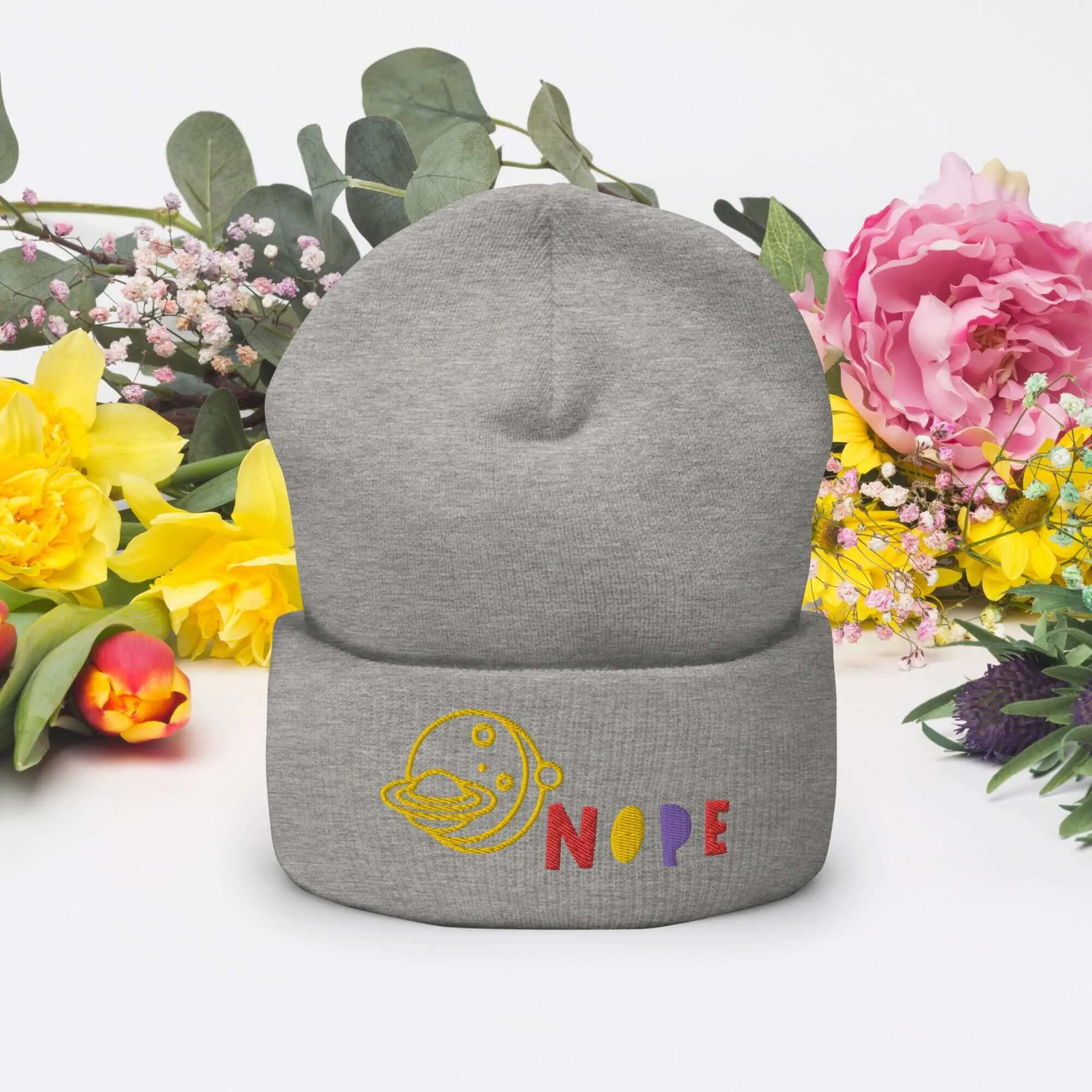 Nope Cuffed Beanie – Warm & Stylish Acrylic Cap