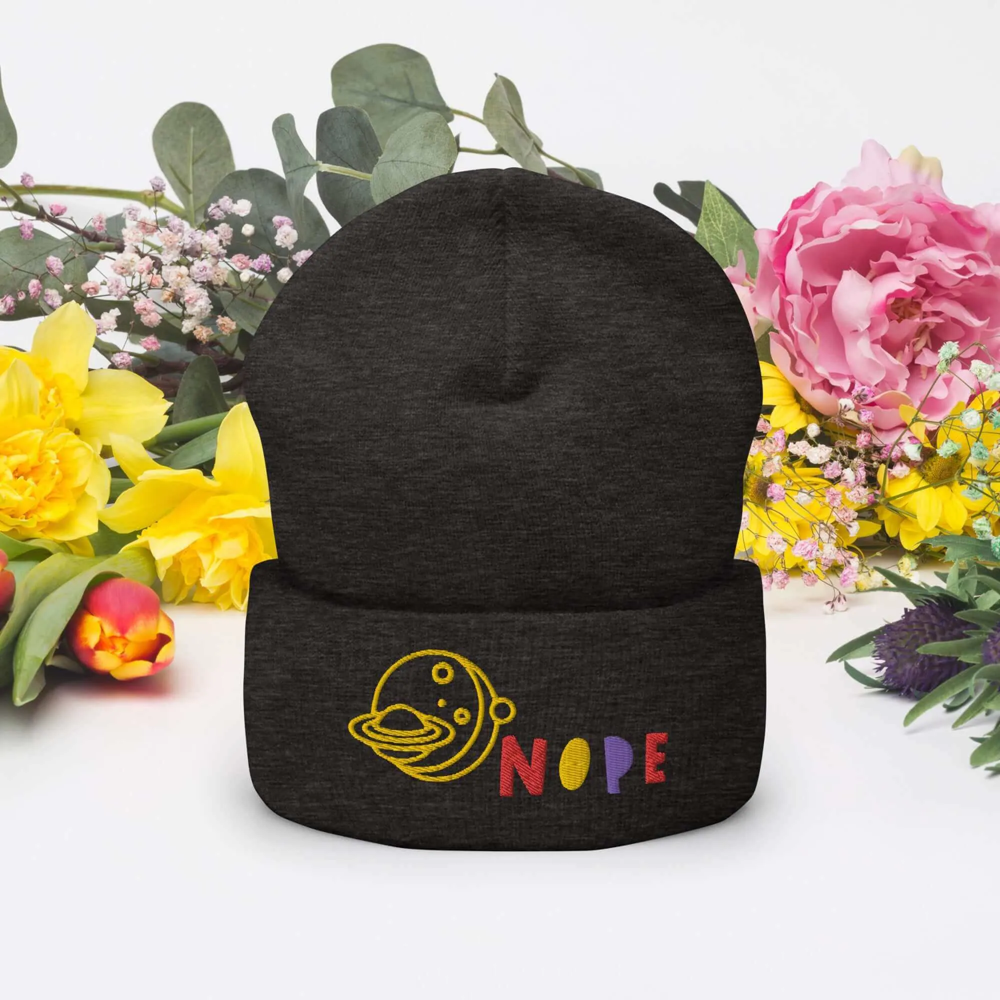 Nope Cuffed Beanie – Warm & Stylish Acrylic Cap