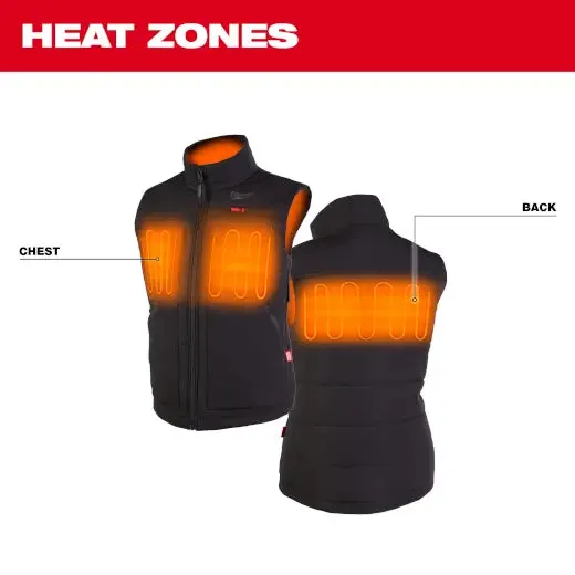 Open Box -  Milwaukee Tool Women's Small M12 12V Li-Ion Cordless AXIS Black Heated Quilted Vest (Vest Only)