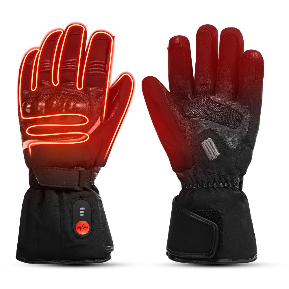 Savior Battery Powered Heated Motorcycle Gloves | Leather Heated Ski Gloves