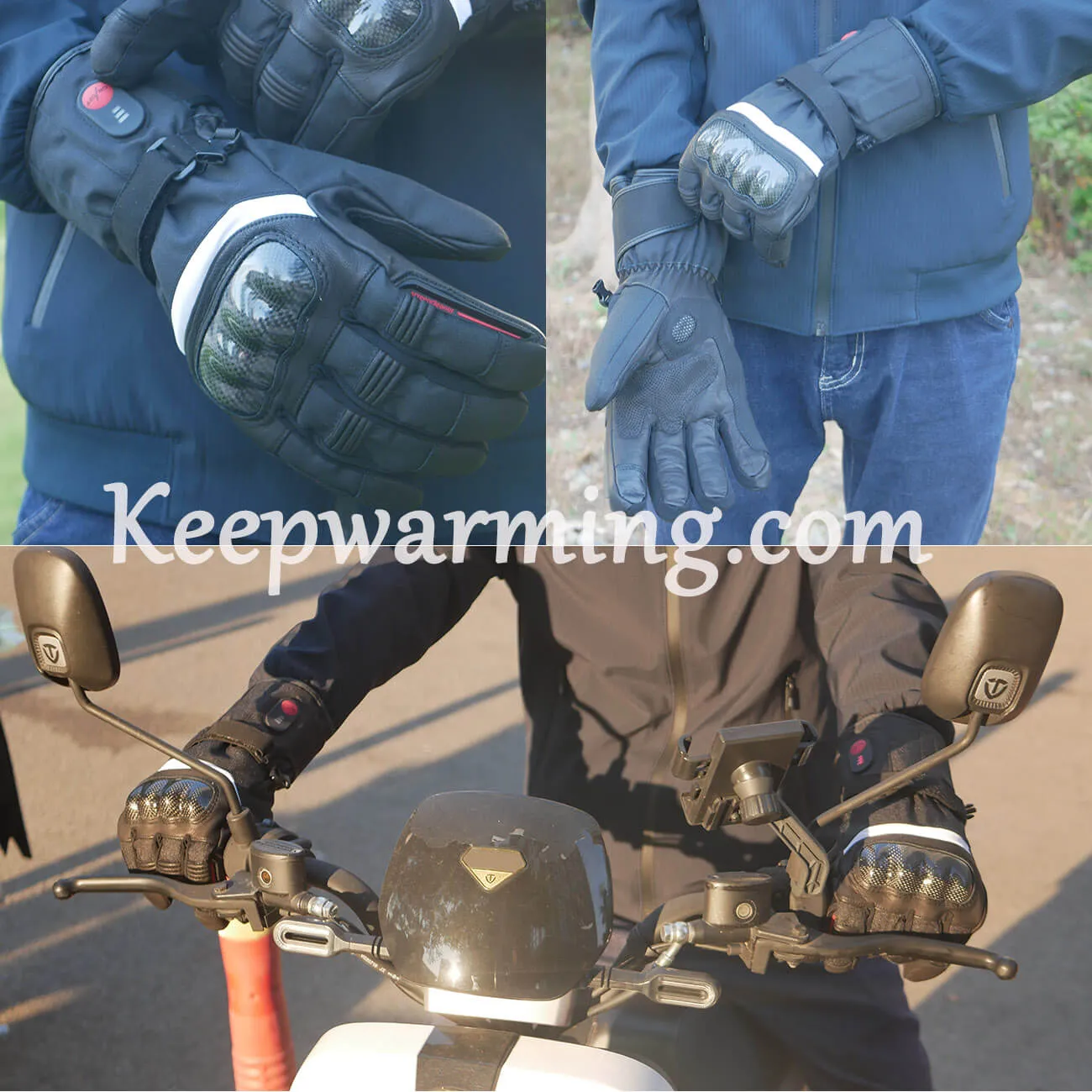 Savior Battery Powered Heated Motorcycle Gloves | Leather Heated Ski Gloves