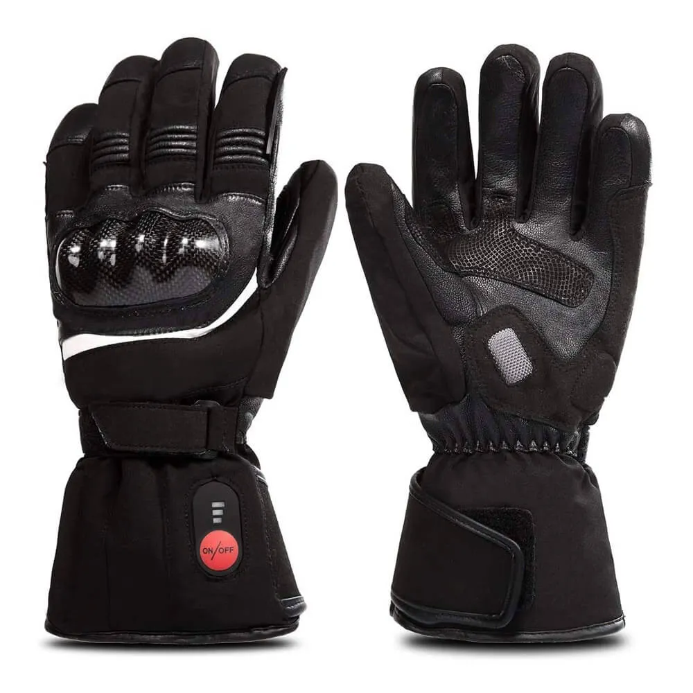 Savior Battery Powered Heated Motorcycle Gloves | Leather Heated Ski Gloves