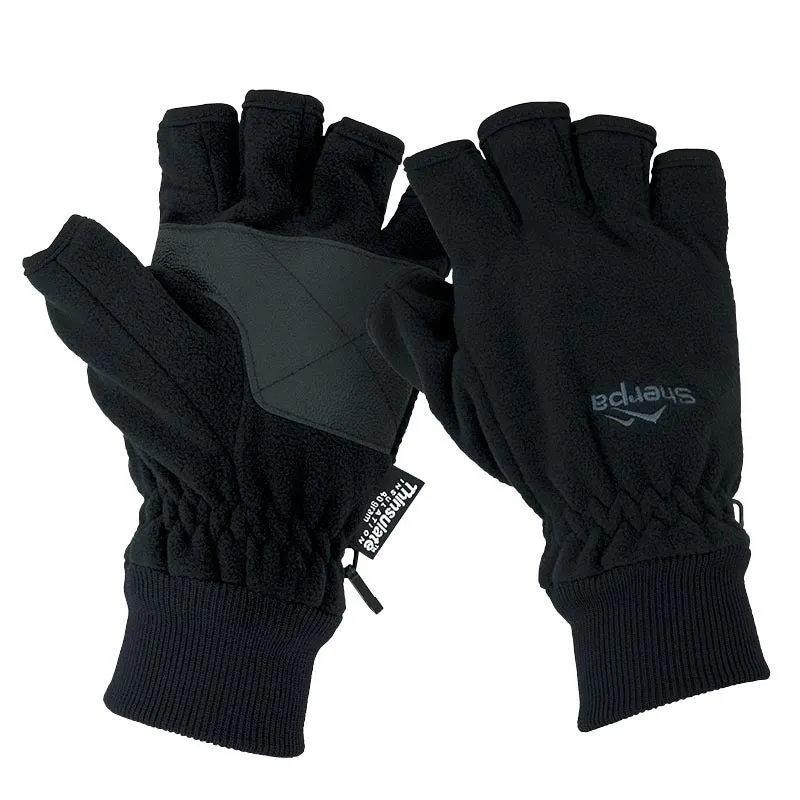 Sherpa Fingerless Fleece Glove - Black