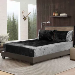 Soft and Warm Duo Tone Fleece Bedsheet Grey-Black