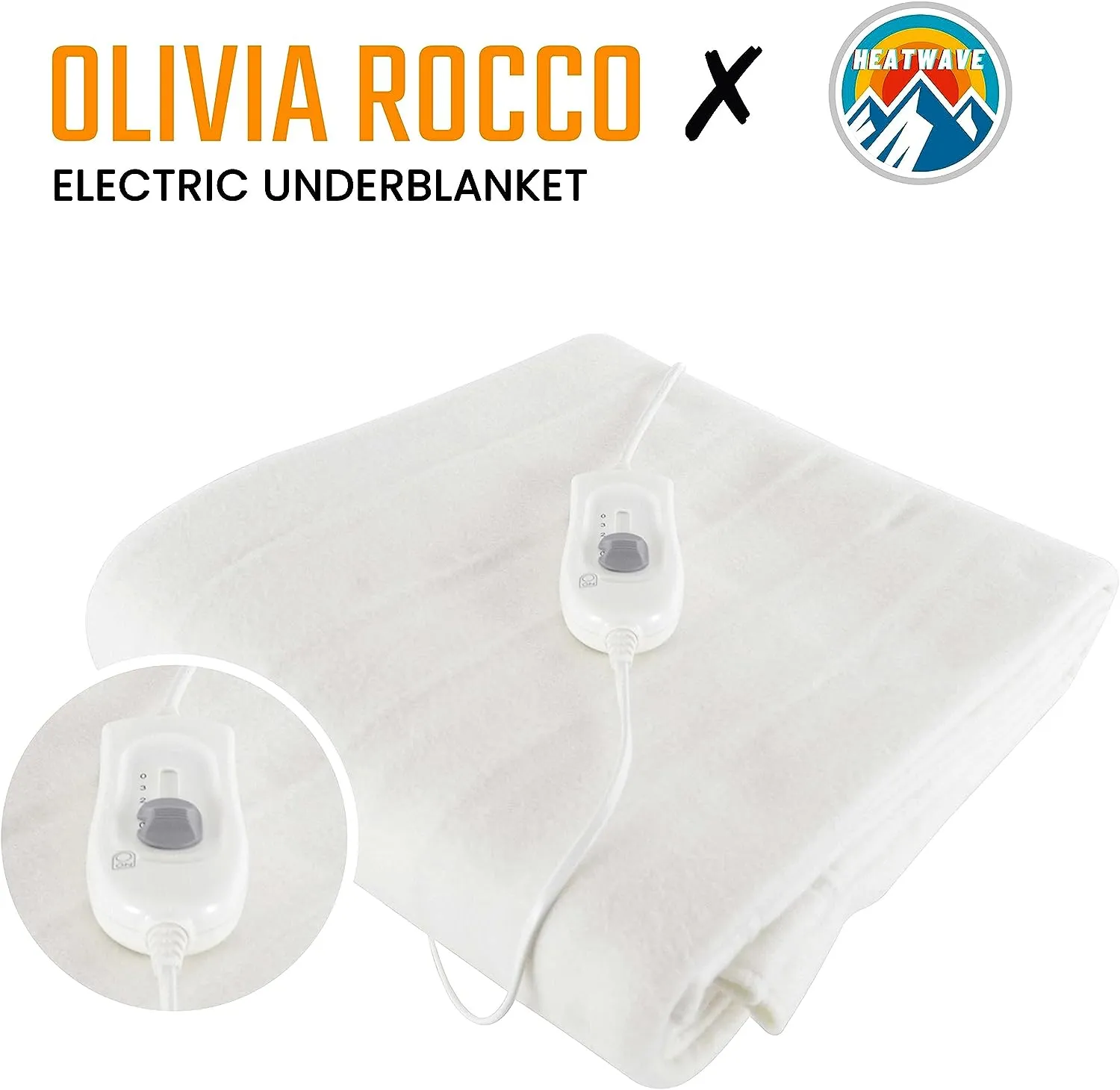 Ultra Soft Electric Heated Underblanket with with Adjustable Heat Settings & Overheat Protection in Single Double King Sizes by OLIVIA ROCCO