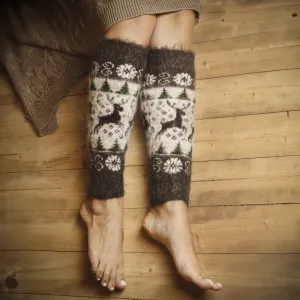 Women's Frosty Fawn Goat Wool Leg Warmers