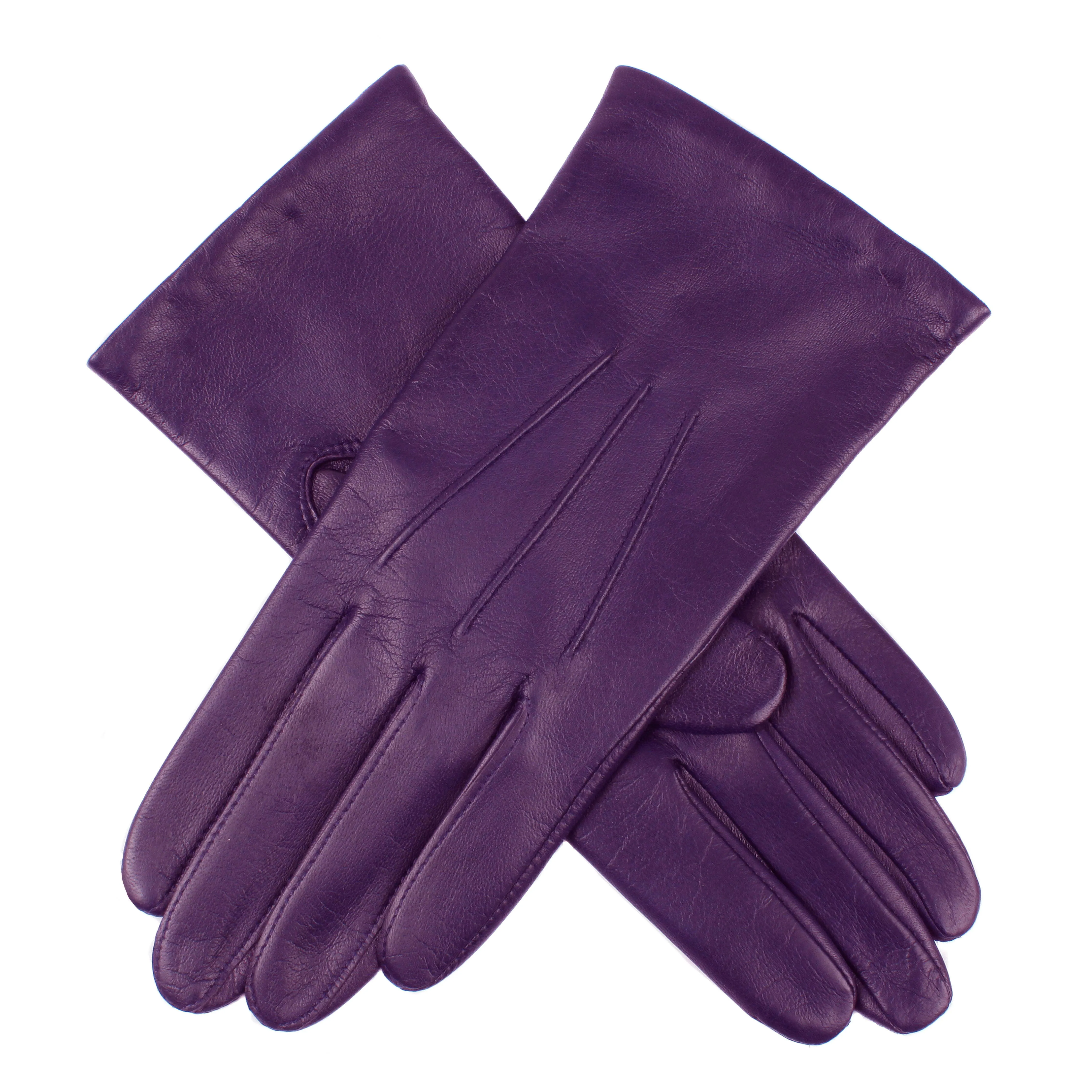 Women's Three-Point Lined Leather Gloves