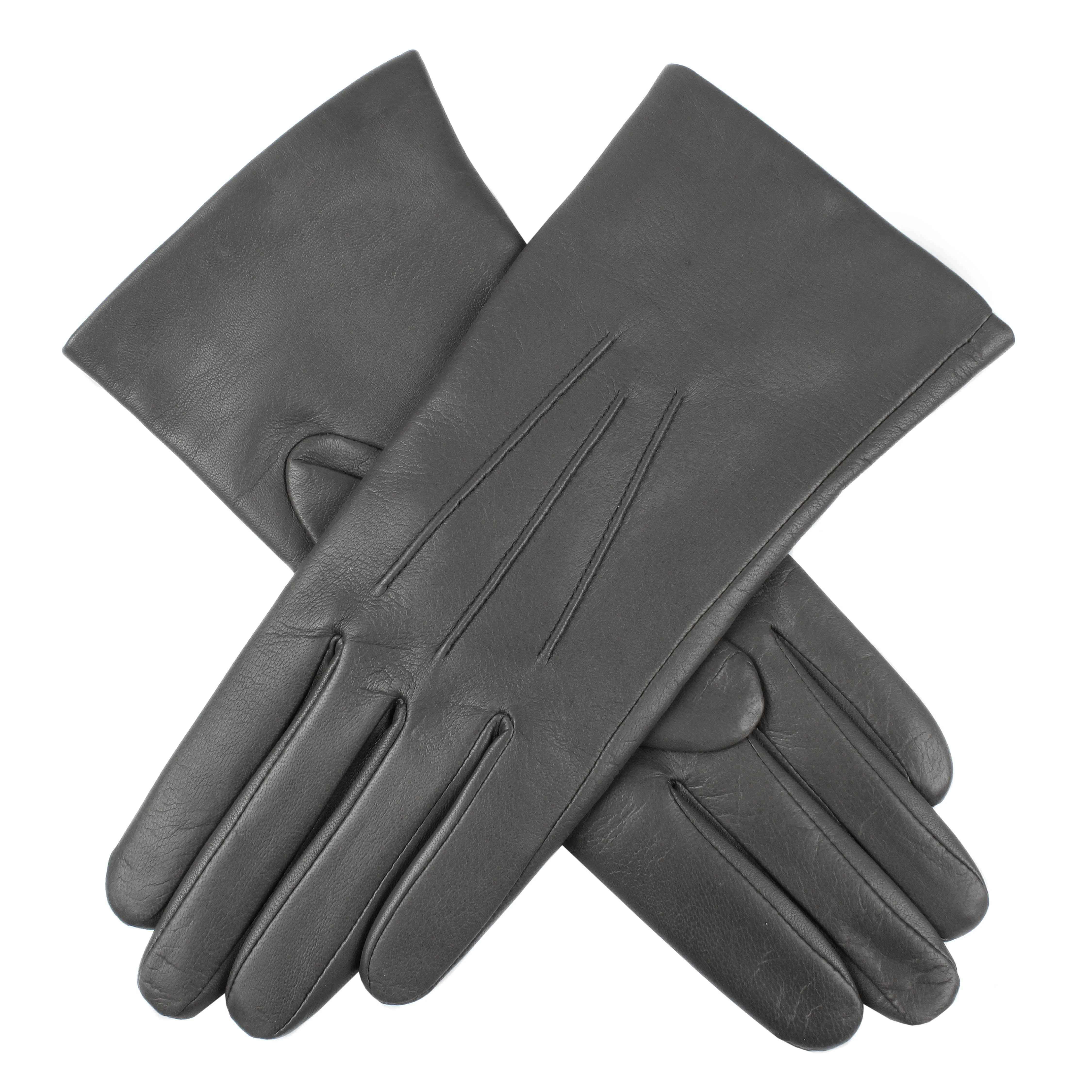 Women's Three-Point Lined Leather Gloves