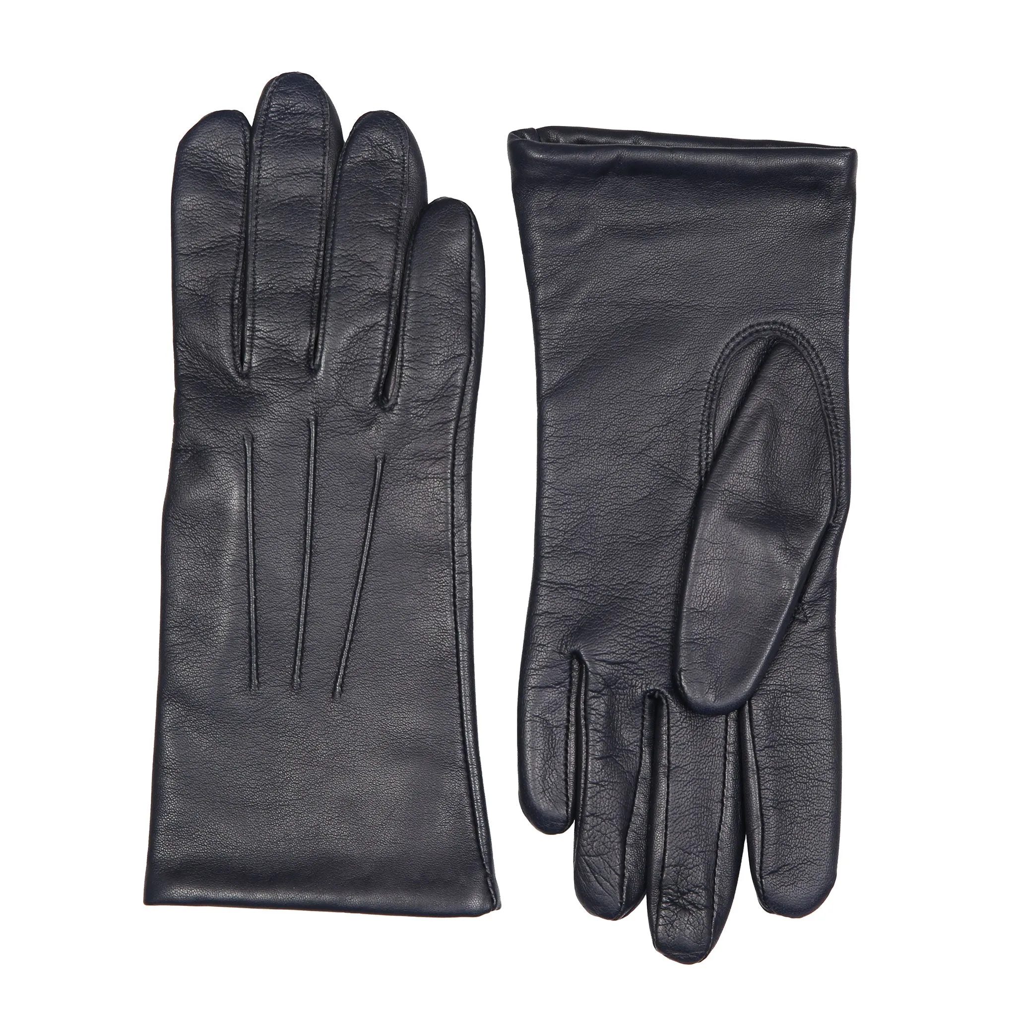 Women's Three-Point Lined Leather Gloves