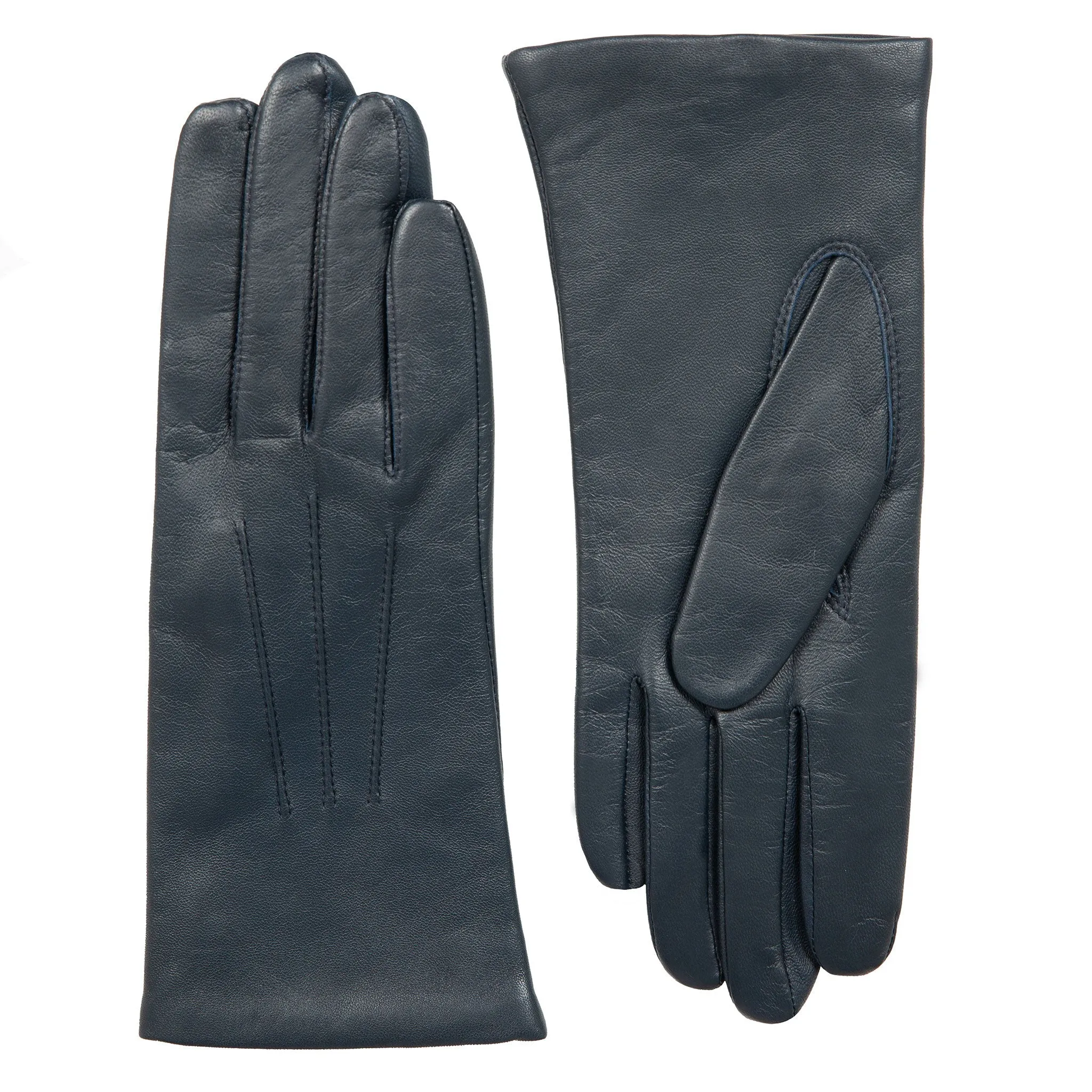 Women's Three-Point Lined Leather Gloves