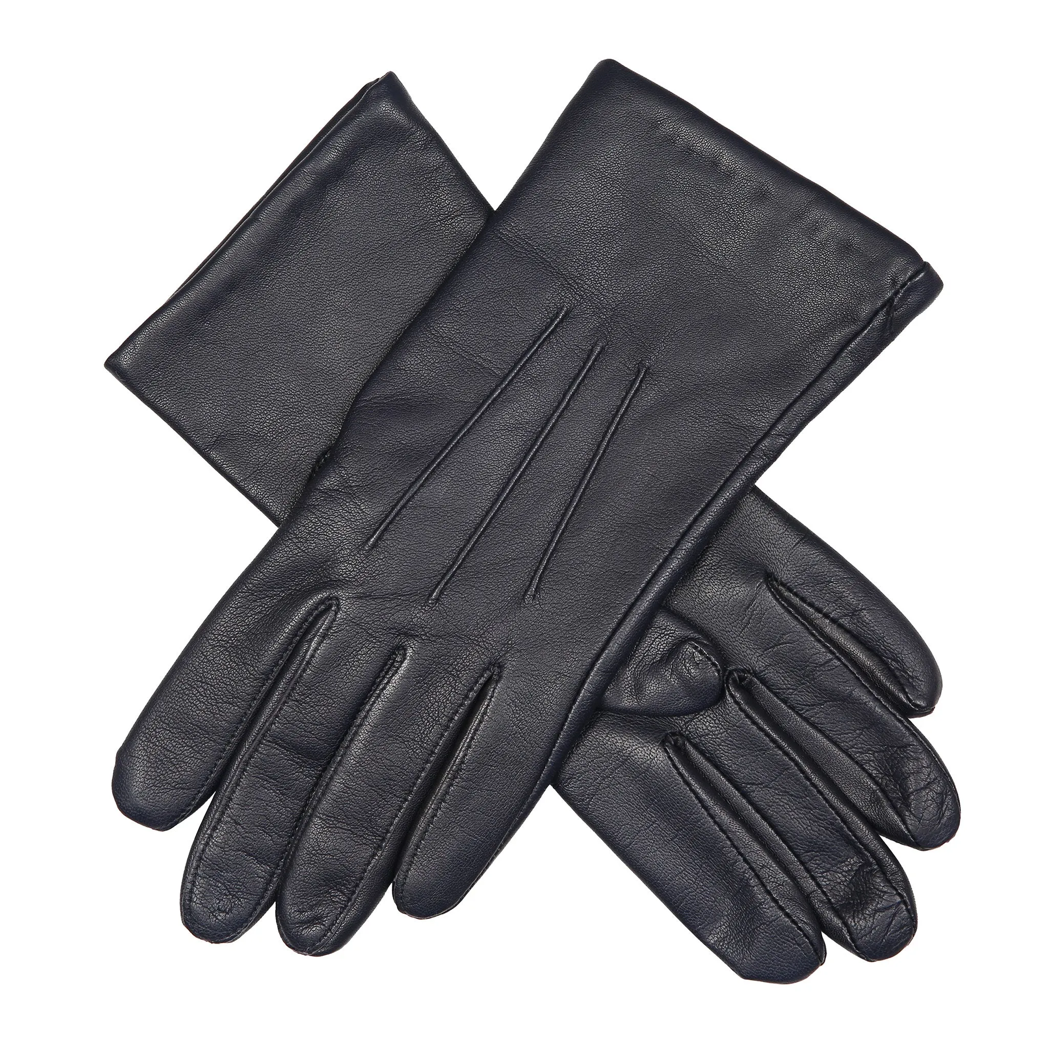 Women's Three-Point Lined Leather Gloves