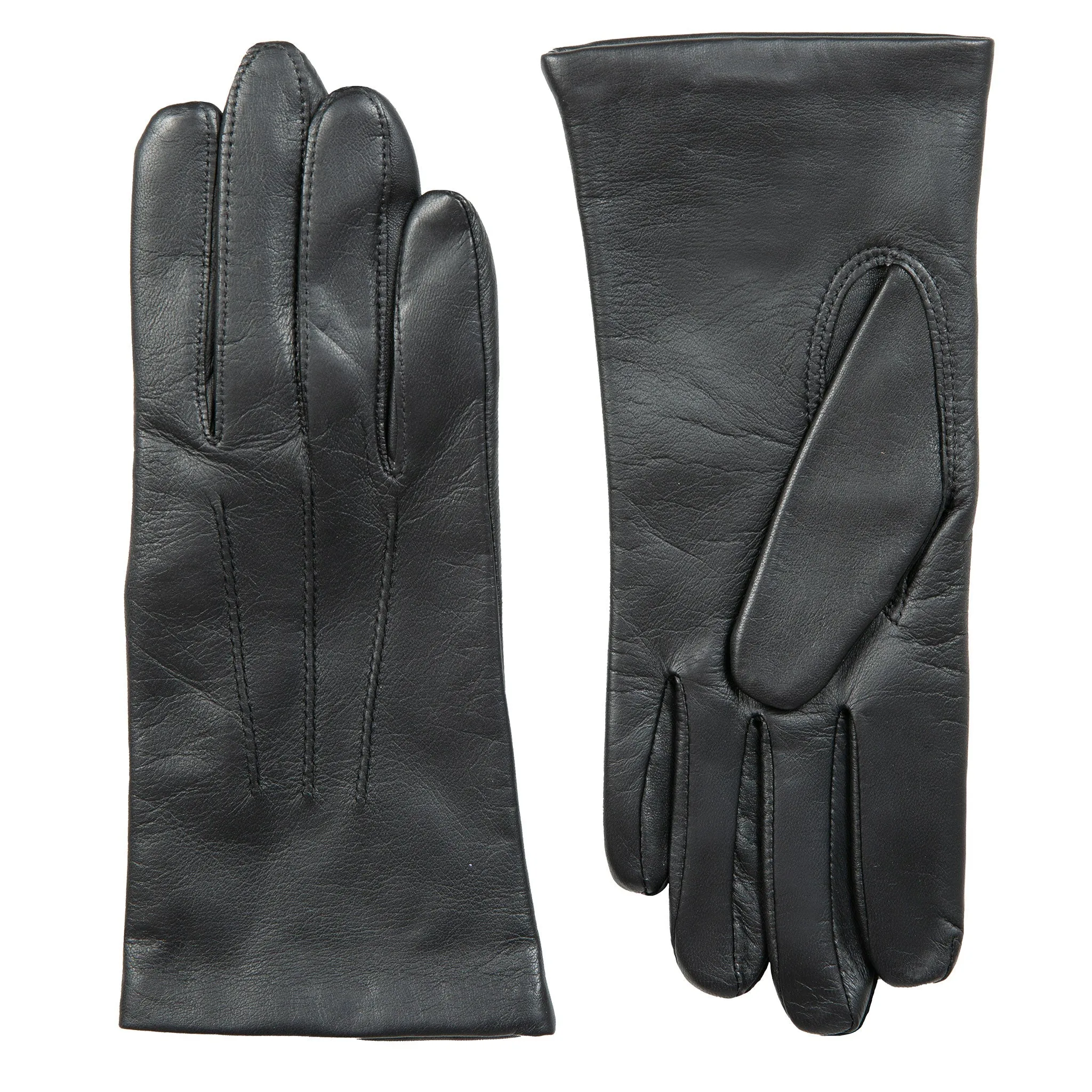 Women's Three-Point Lined Leather Gloves