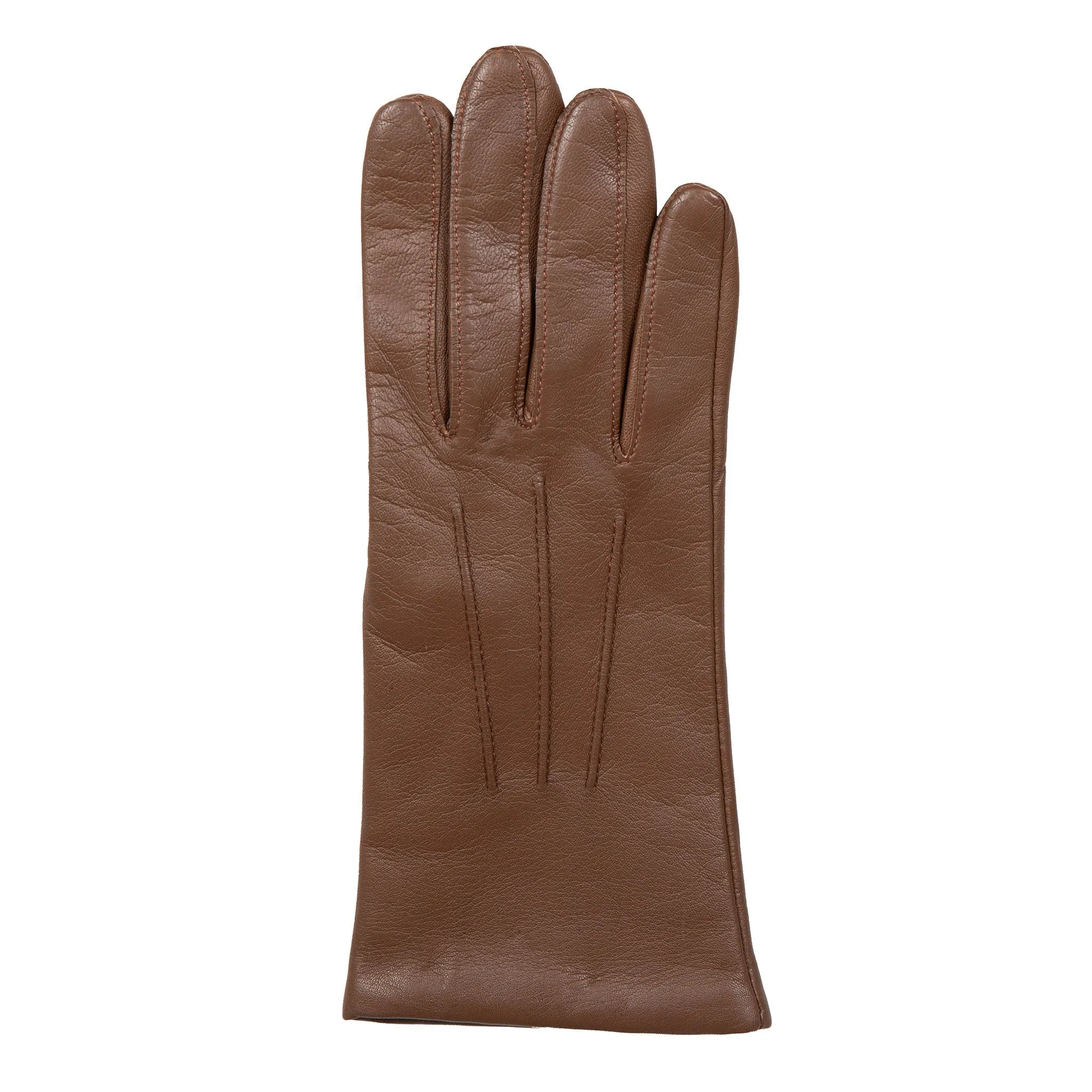 Women's Three-Point Lined Leather Gloves