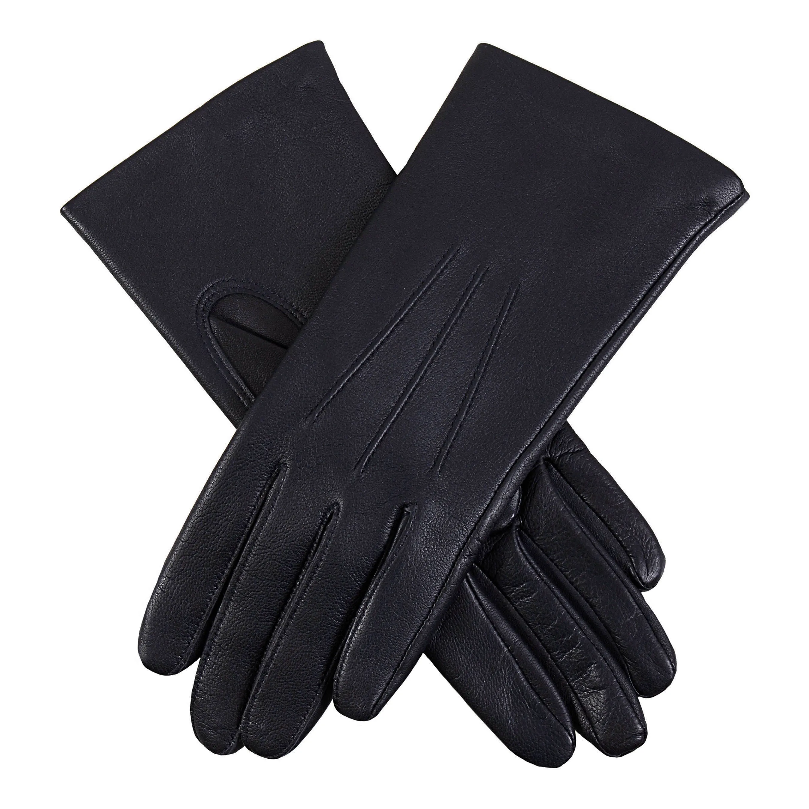 Women's Three-Point Lined Leather Gloves